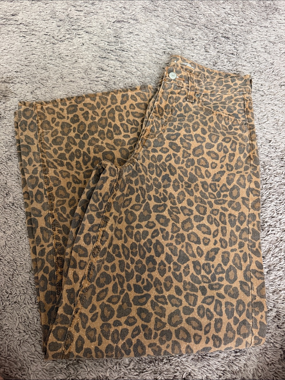 Old Navy Leopard Print Skinny Jeans - Brown/Black